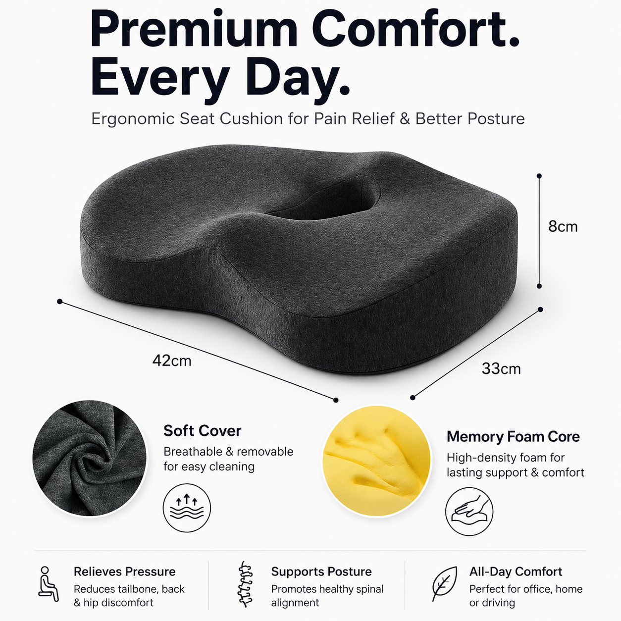 ComfortRest™ Ergonomic Seat & Lumbar Support Set