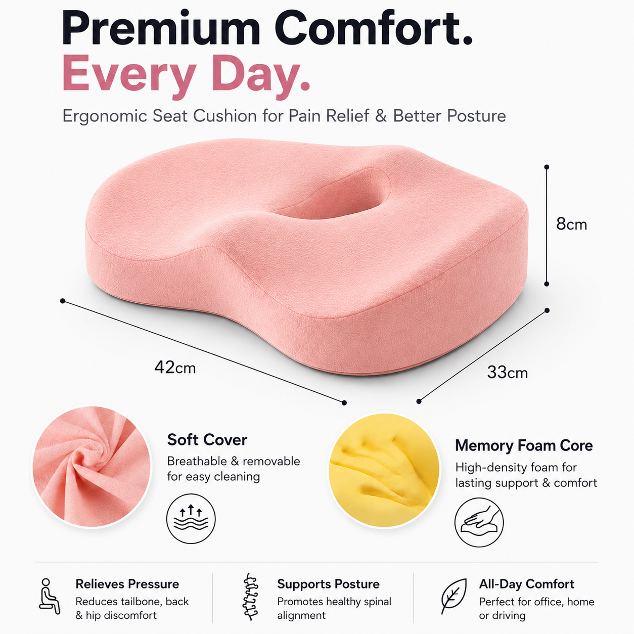 ComfortRest™ Ergonomic Seat & Lumbar Support Set