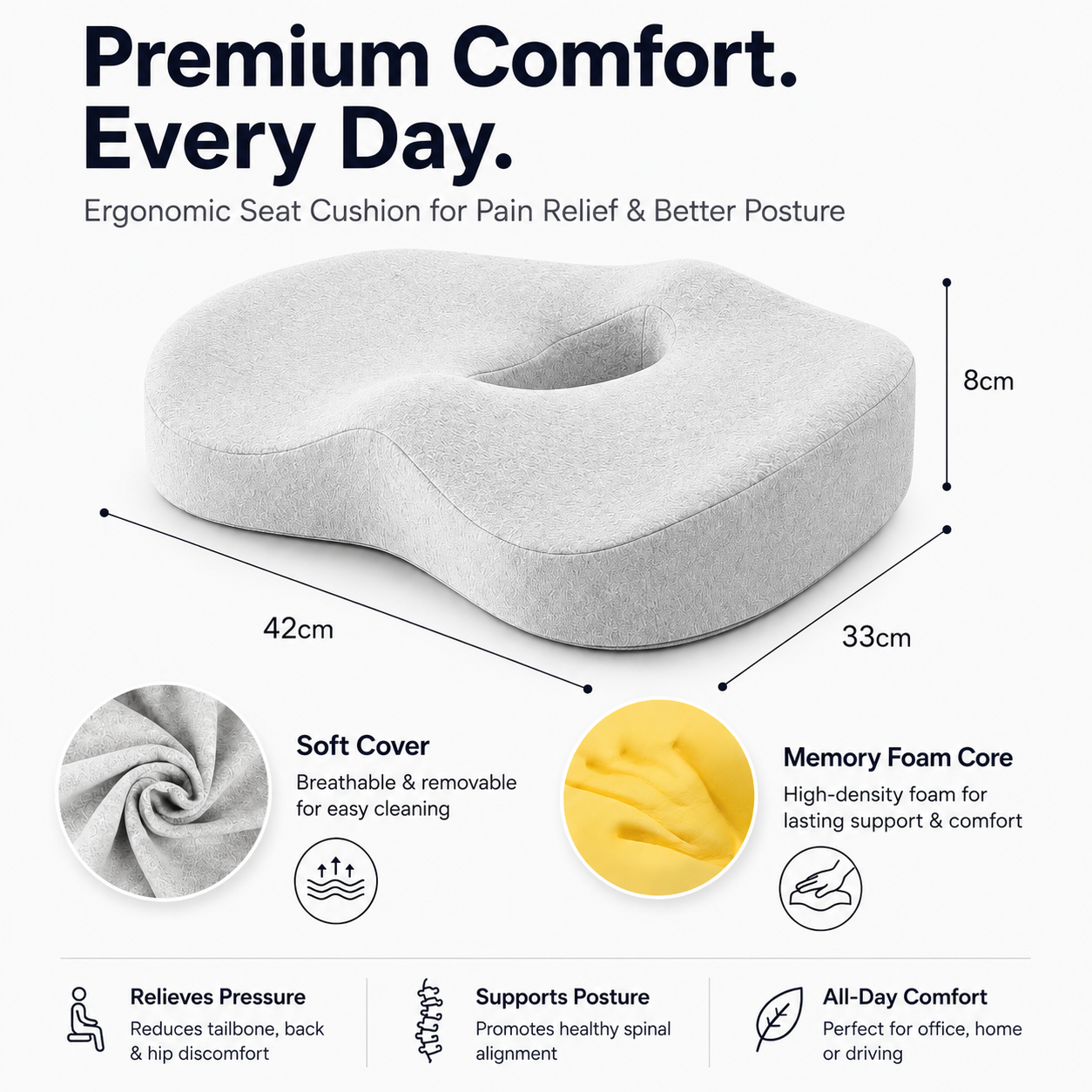 ComfortRest™ Ergonomic Seat & Lumbar Support Set