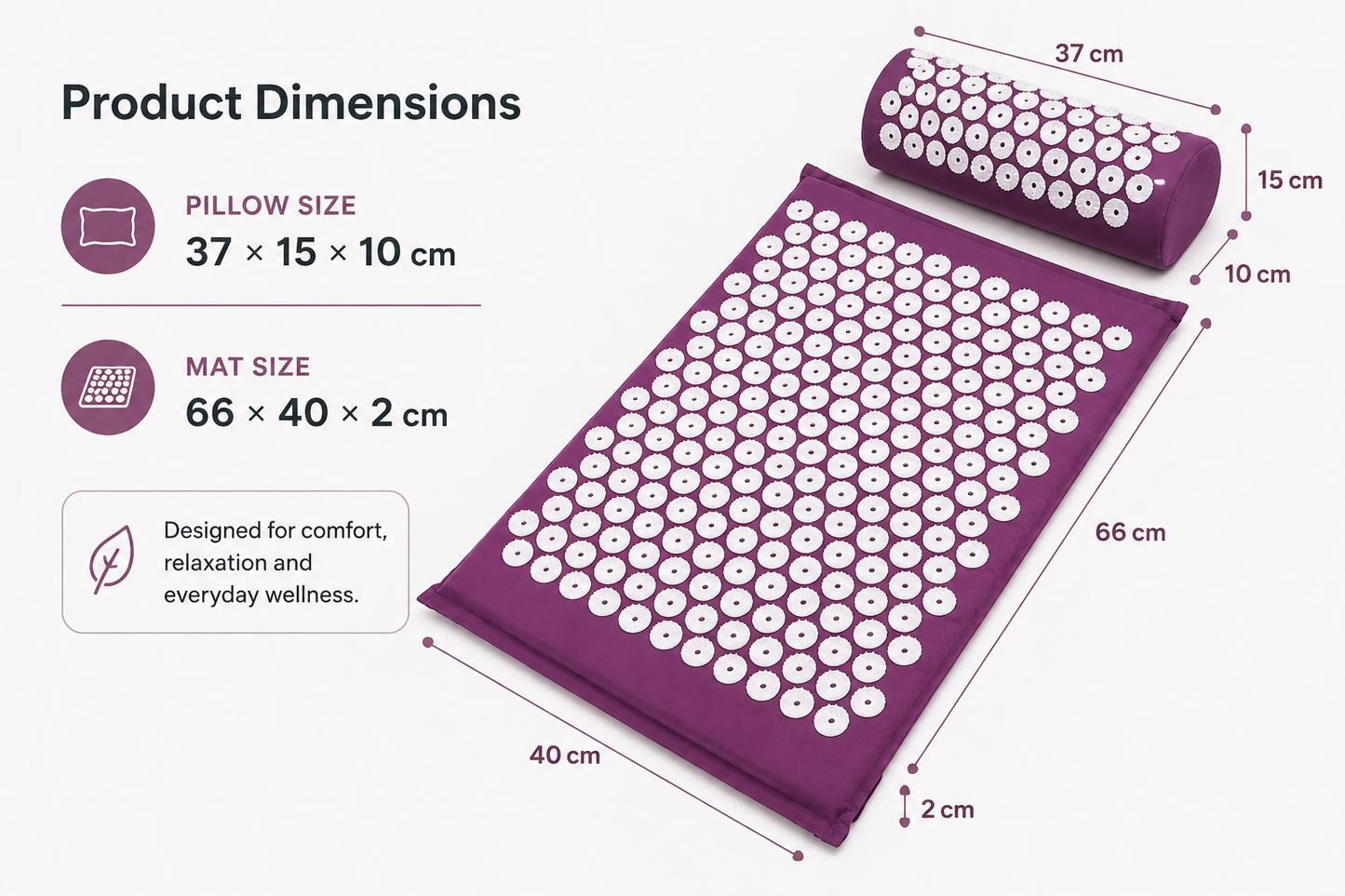 Premium Acupressure Relief Mat & Pillow Set